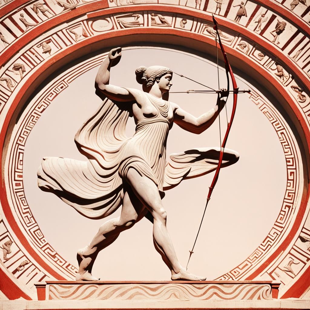 Woman Acrobat Archer on Ancient Greek Pottery