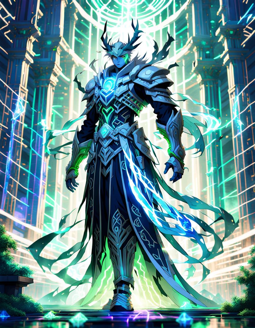 Sylth, Architect of Realms, in Anime Style