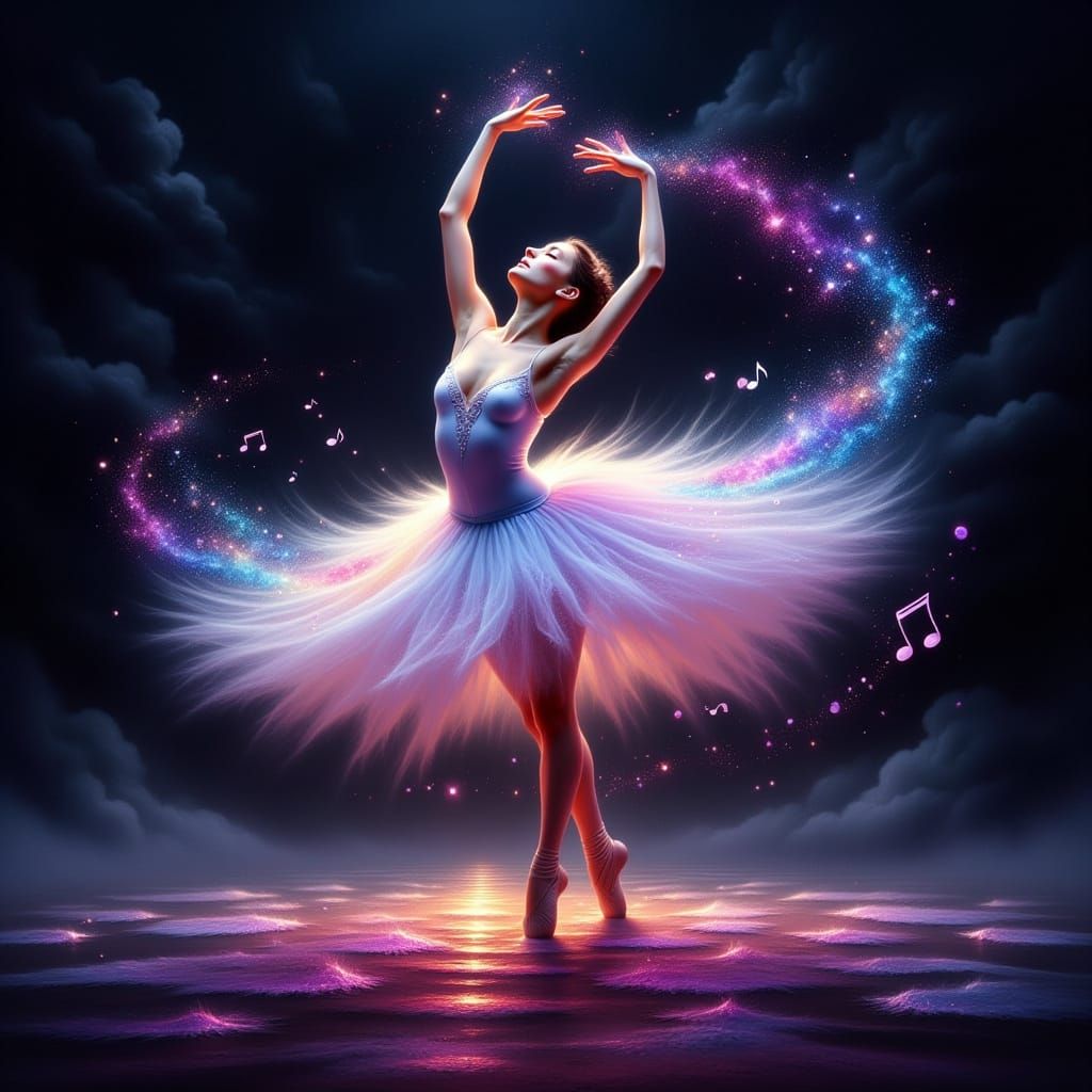 Whirling Ballerina in Ethereal Dance