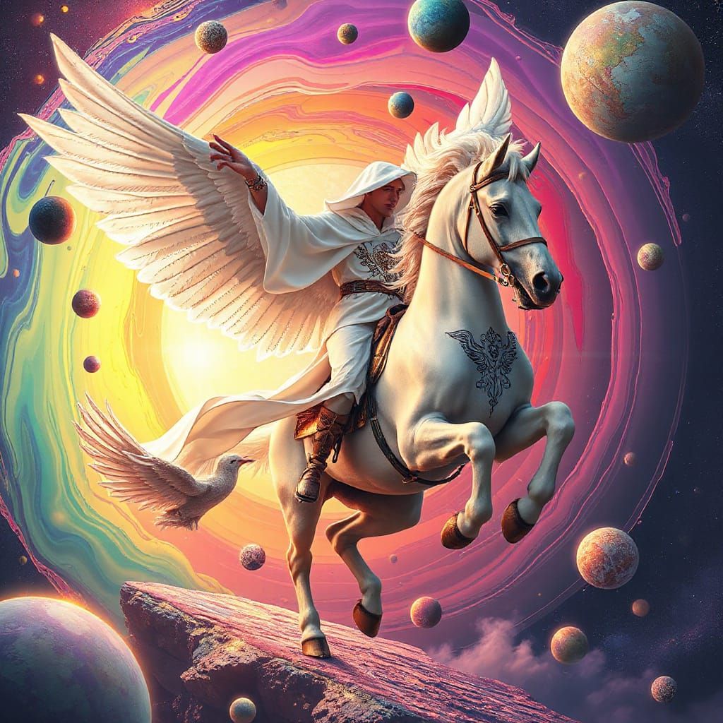 Icarus on Pegasus Through Rainbow Tunnel