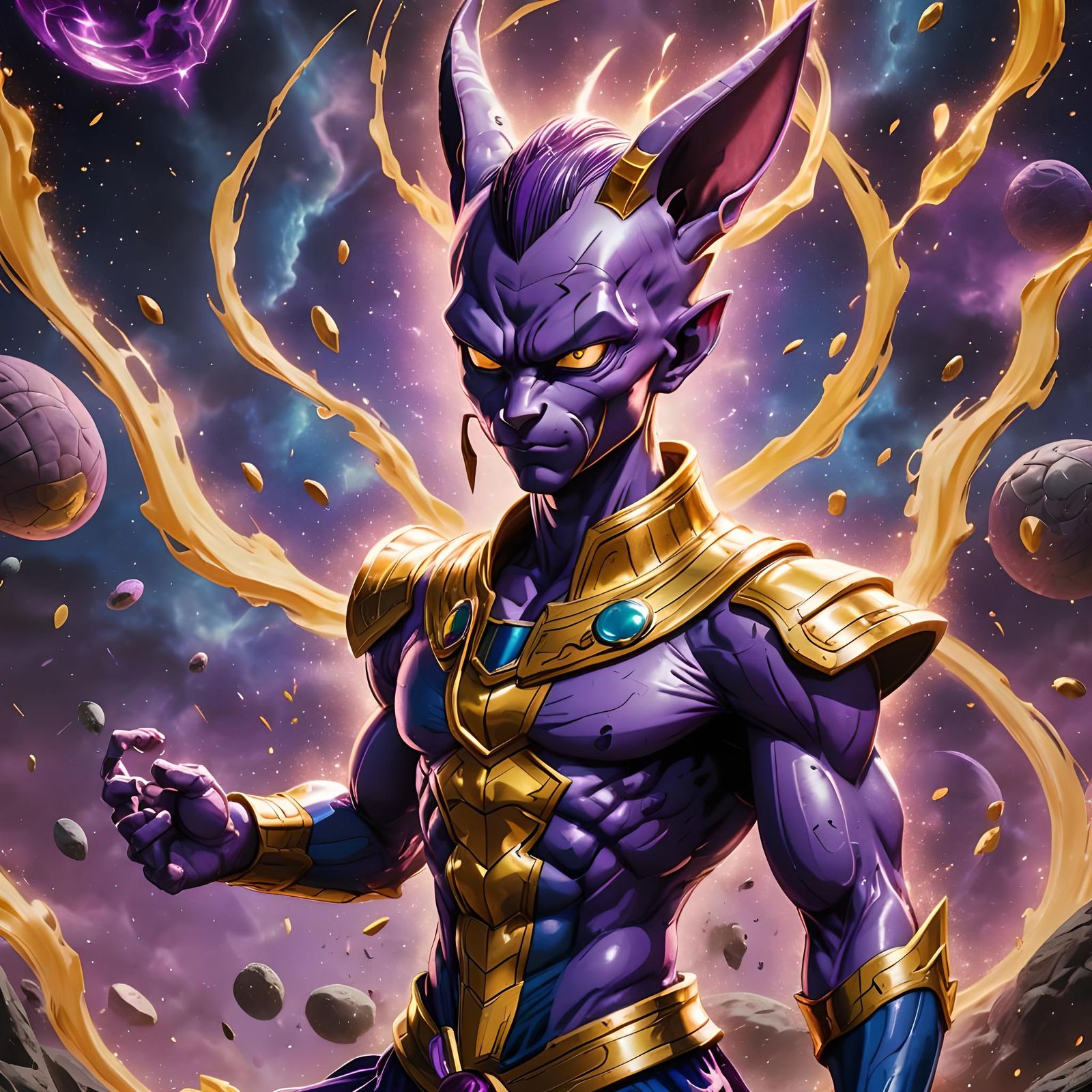 Beerus God of Destruction in Godly Aura