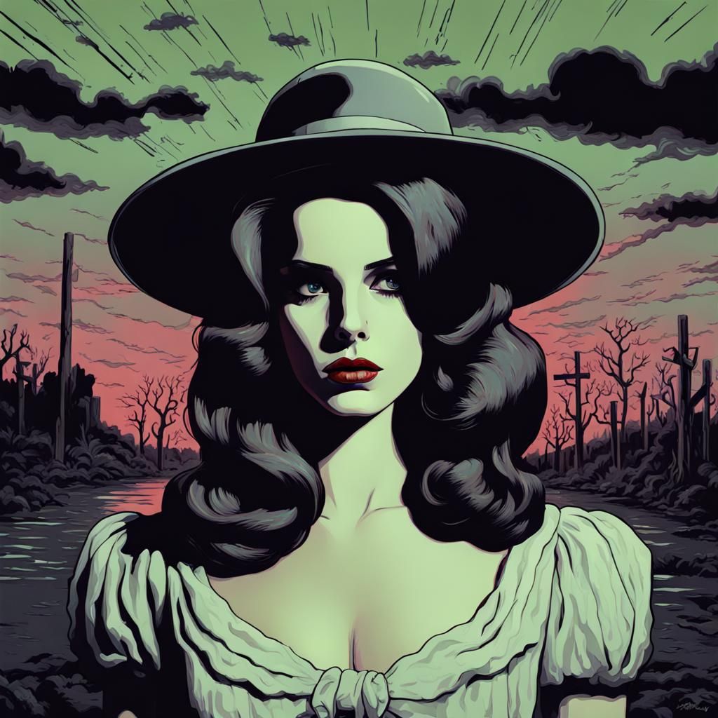 Lana Del Rey in Film Noir Post-Impressionism