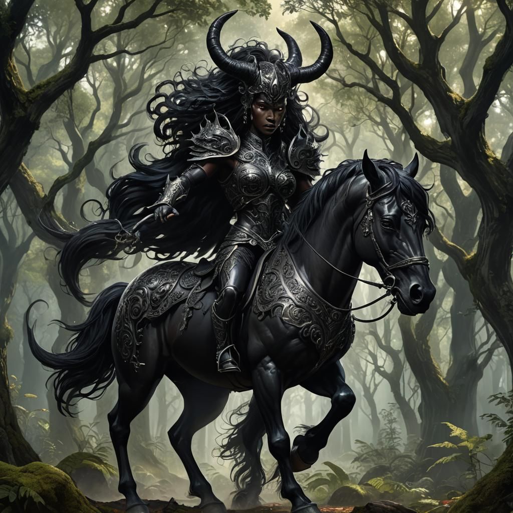 Demonic Centaur Emerges from Ancient Forest