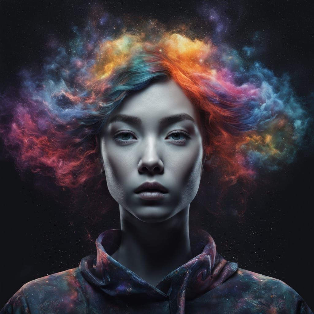 Surreal Cosmic Portrait of a Woman