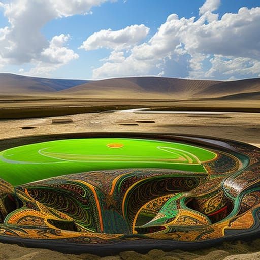 Photorealistic Giant Malachite Kolyvan Vase