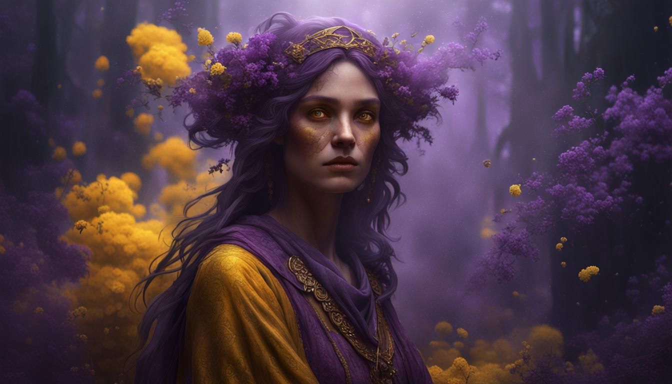 Woman in Fragrant Mist: Dark Fantasy Concept Art