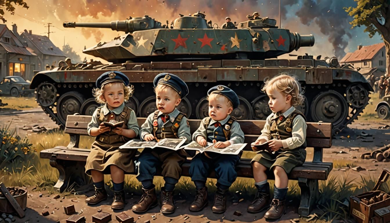 Babies as Veterans: Detailed Matte Painting