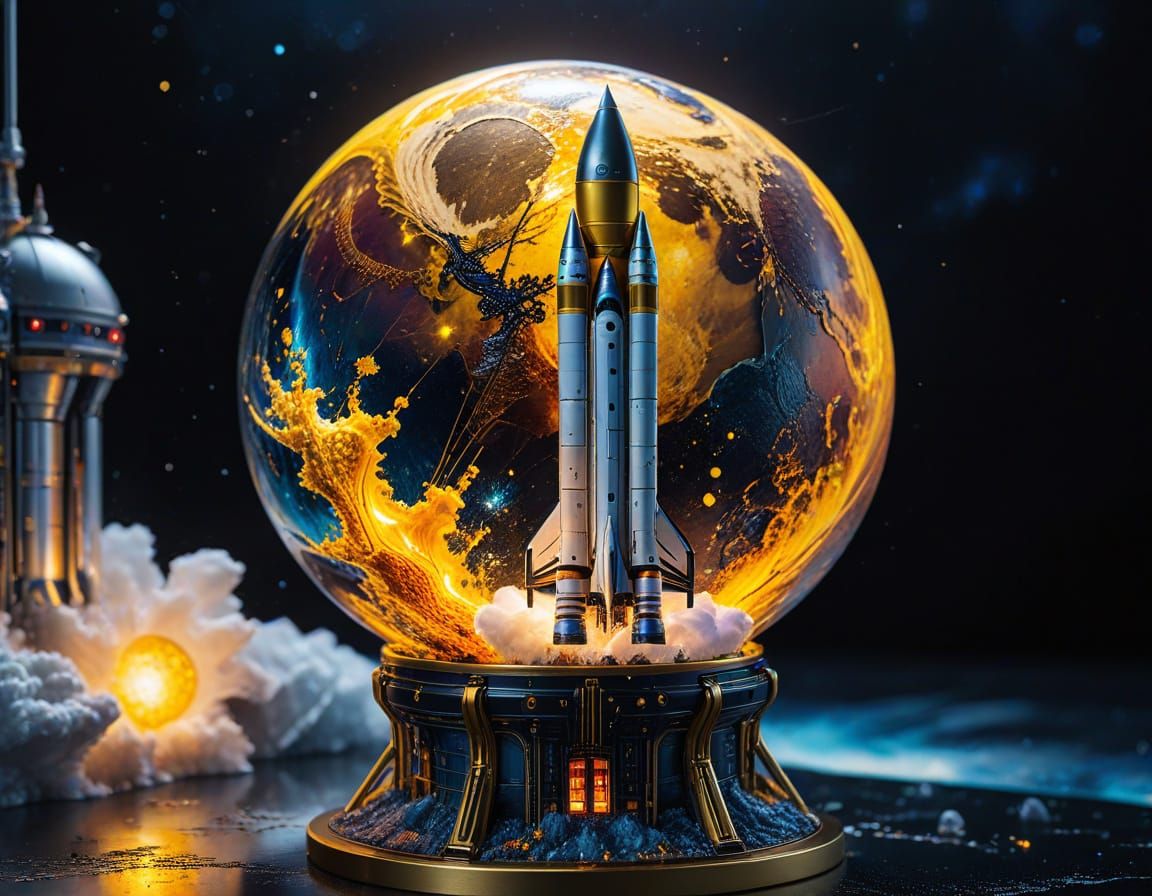 Tesla Moonbase Rocket Launch