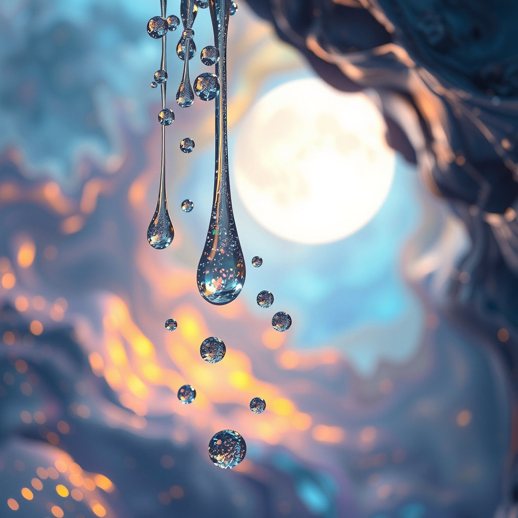 Iridescent Water Droplets with Metallic Sheen