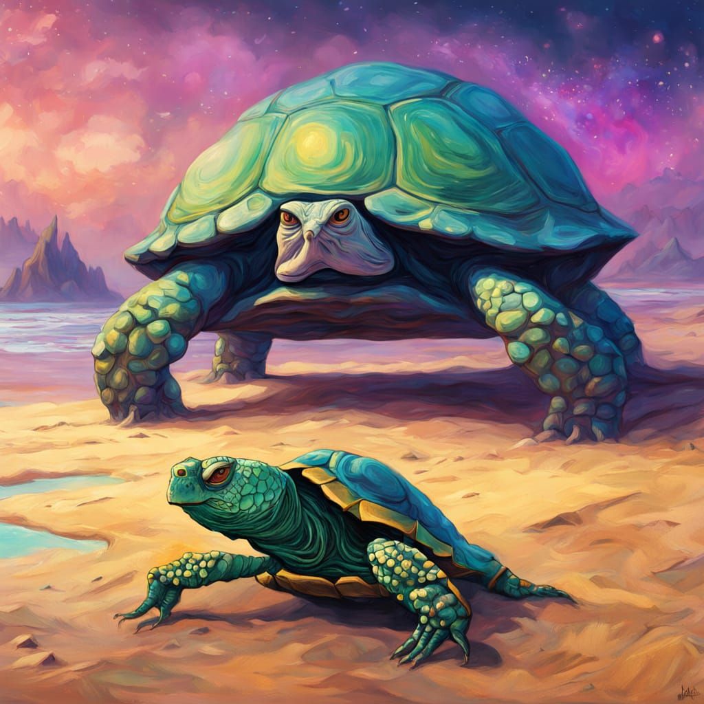 Surreal Lilac Skinned Creature Emerges onto Warm Sandy Beach