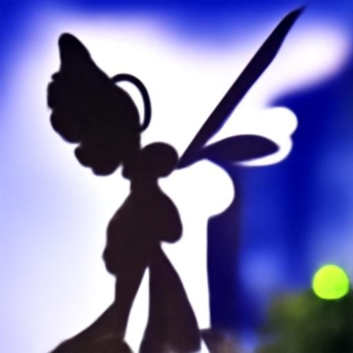 Silhouette of Tinkerbell at Night
