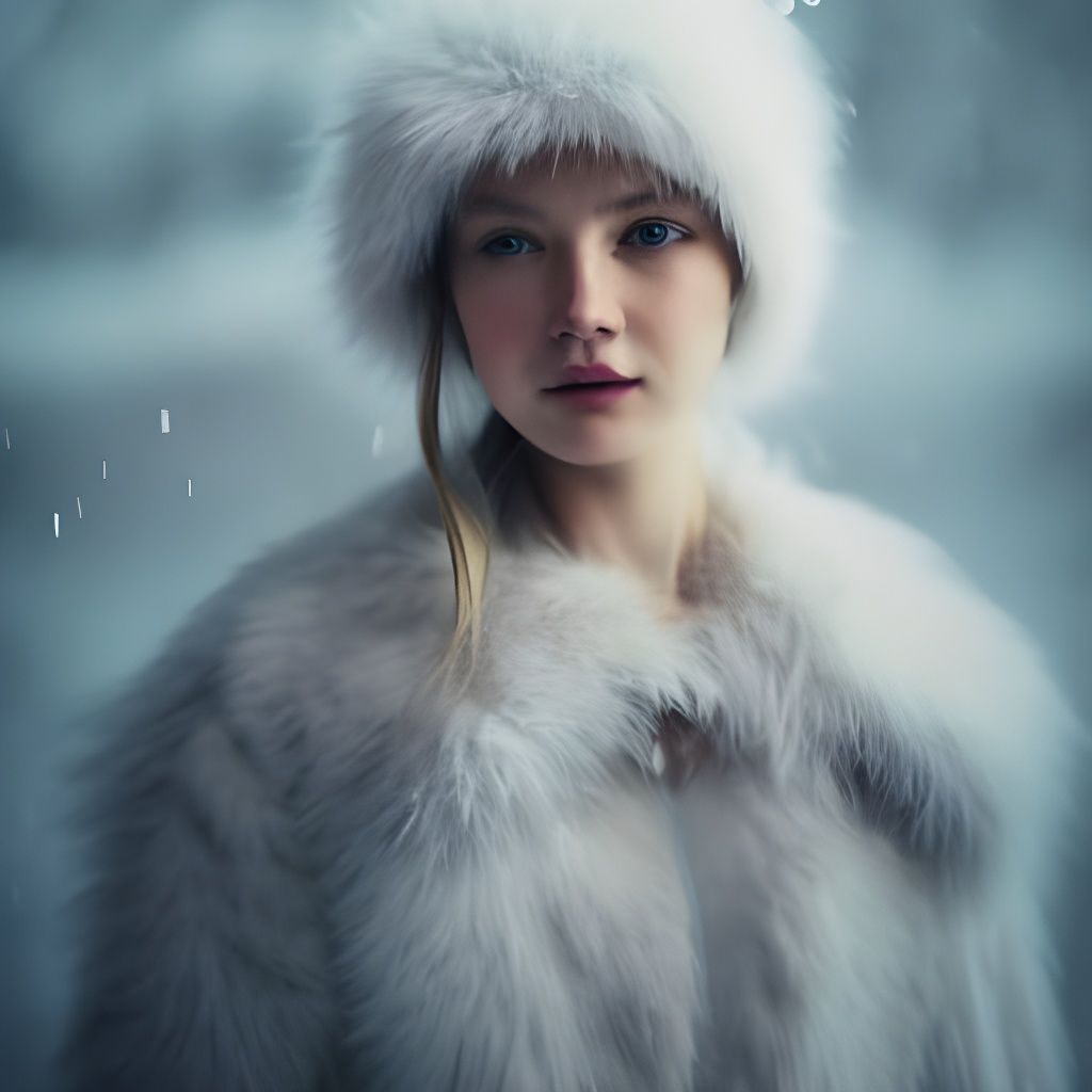 Icy Dacian Queen in Winter Snow, Digital Art