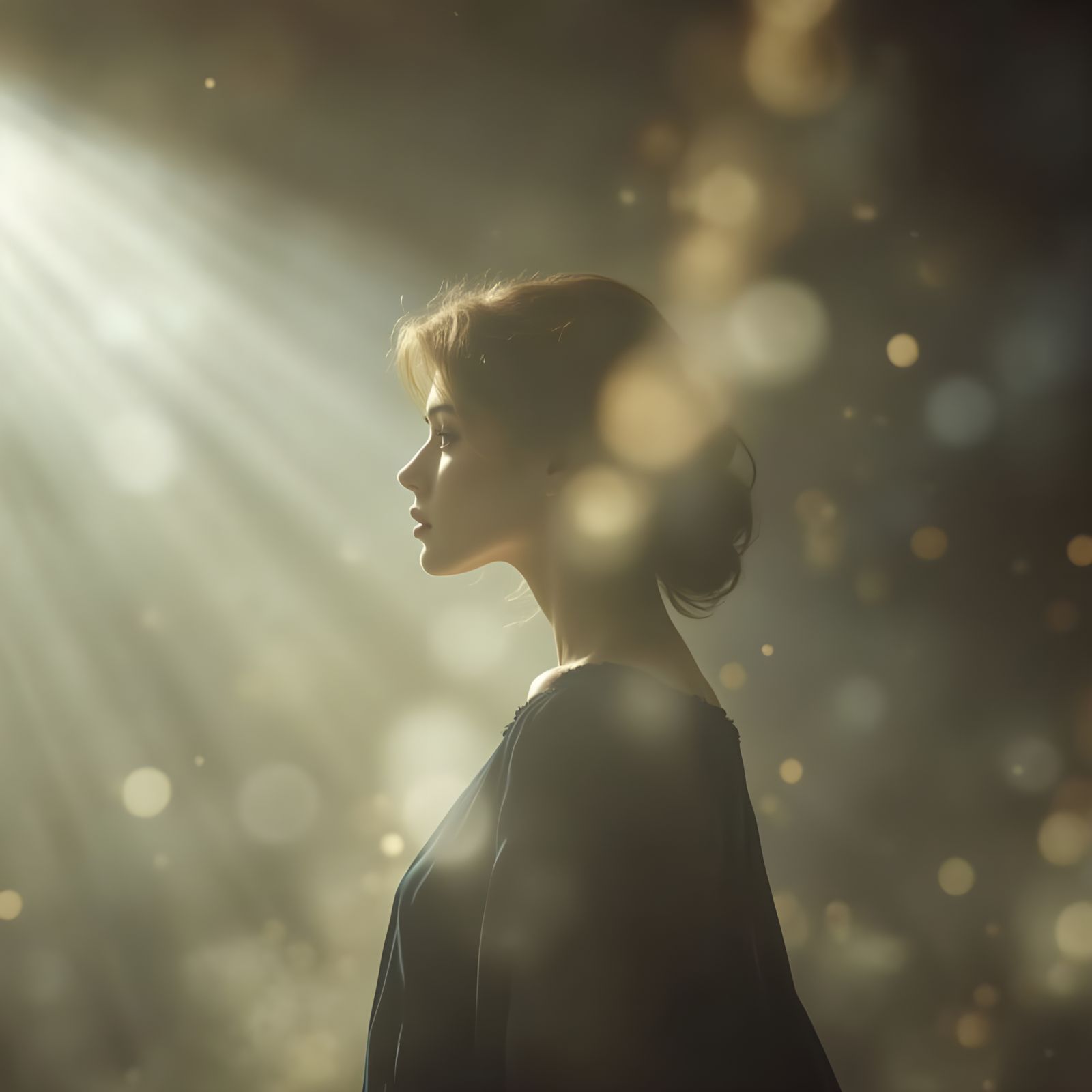 Cinematic Portrait with Soft Light and Nostalgic Atmosphere