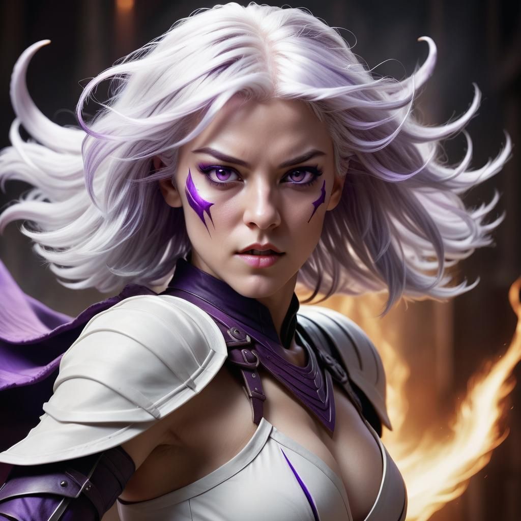 Tiefling Warrior Portrait in Dynamic Fantasy Art