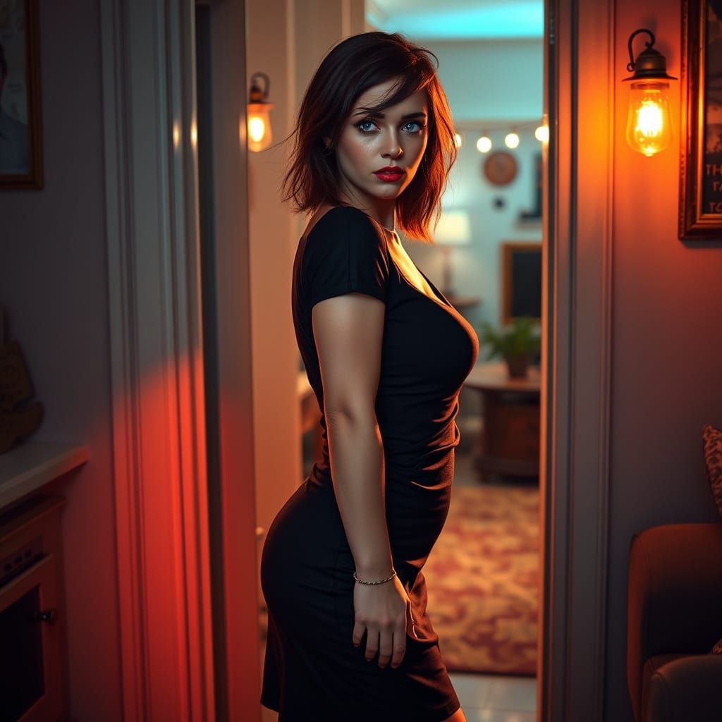 Intoxicated Woman in Cozy Apartment