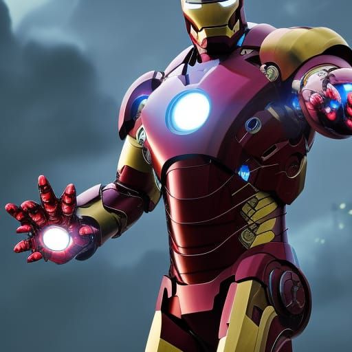 Detailed Iron Man Matte Painting in 8K
