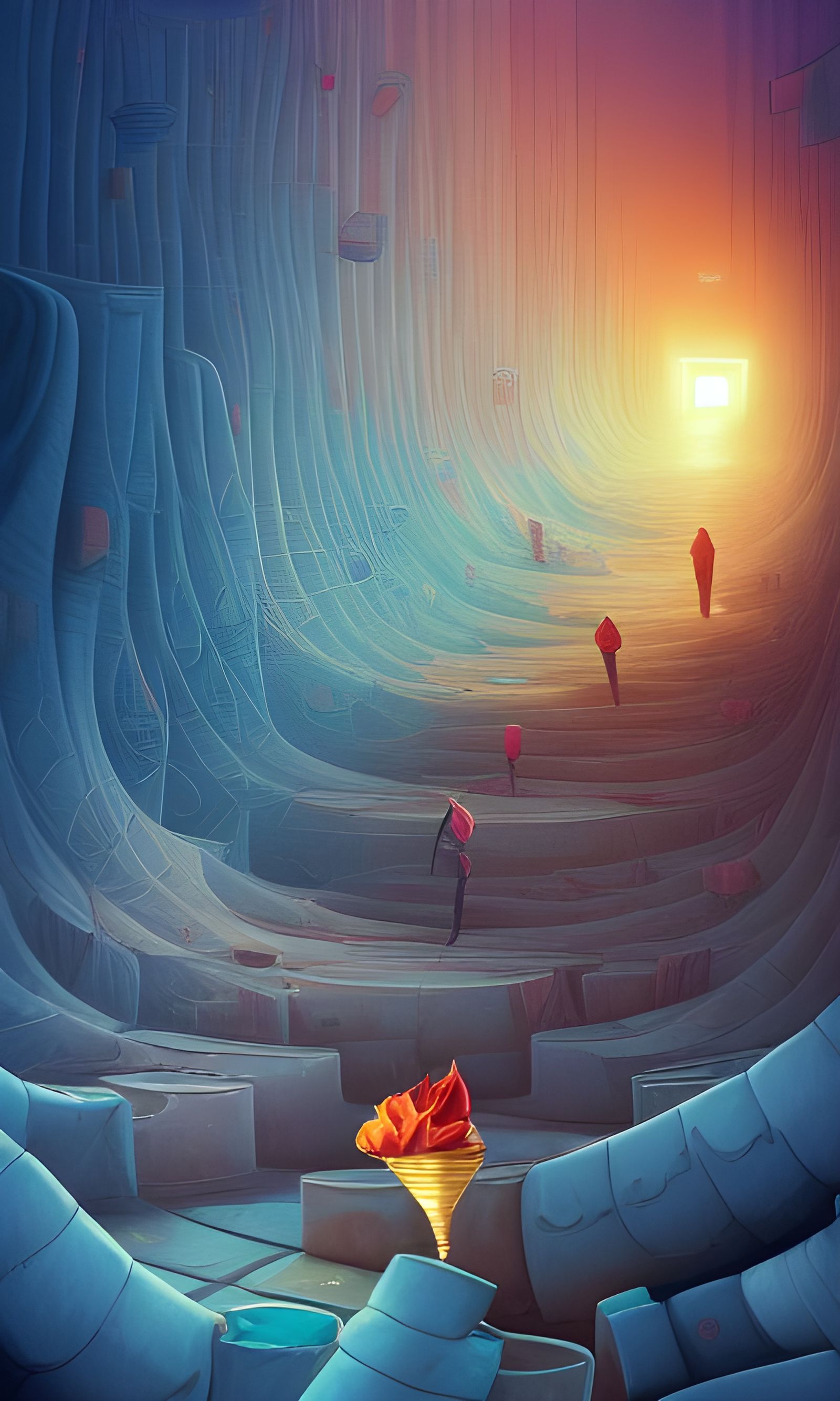 Overspilling Cup of Ideas in Hyperdetailed Digital Art