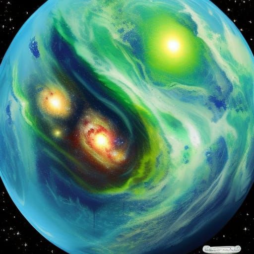 Planet in Comic Book Art Style