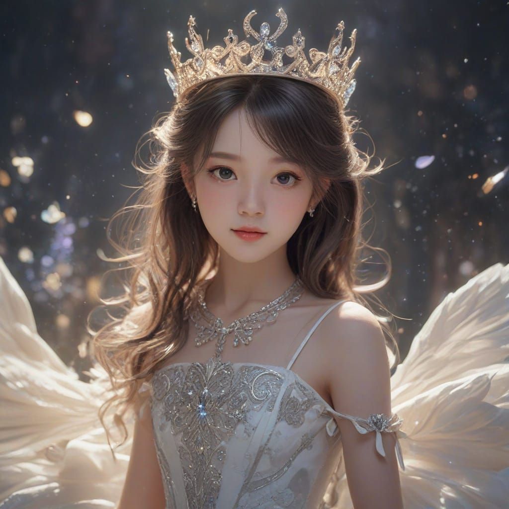 Ethereal Beauty Becomes Majestic Queen in Dreamlike Anime Sc...