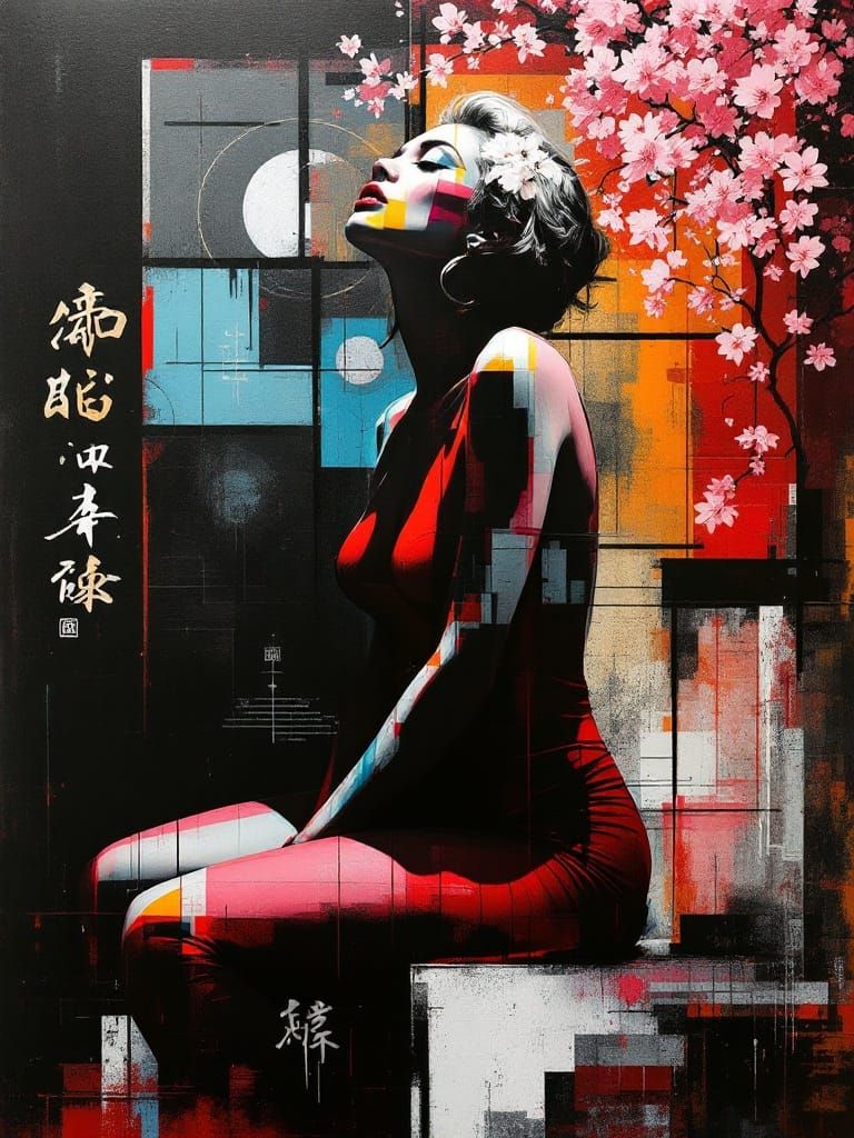 Dramatic Urban Expressionist Painting with Baroque Drama and...