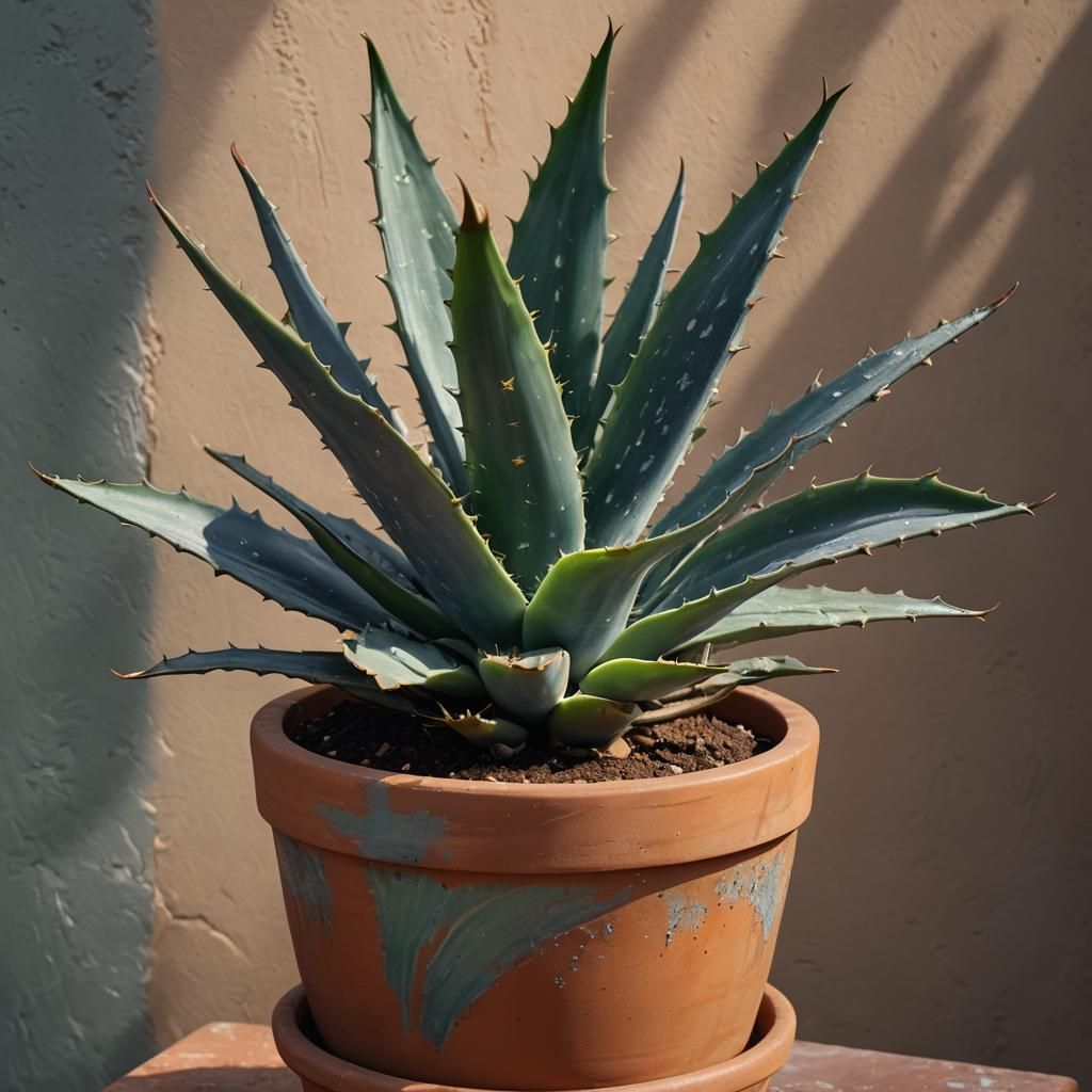 Hyperrealistic Aloe Vera Plant in Ambient Light