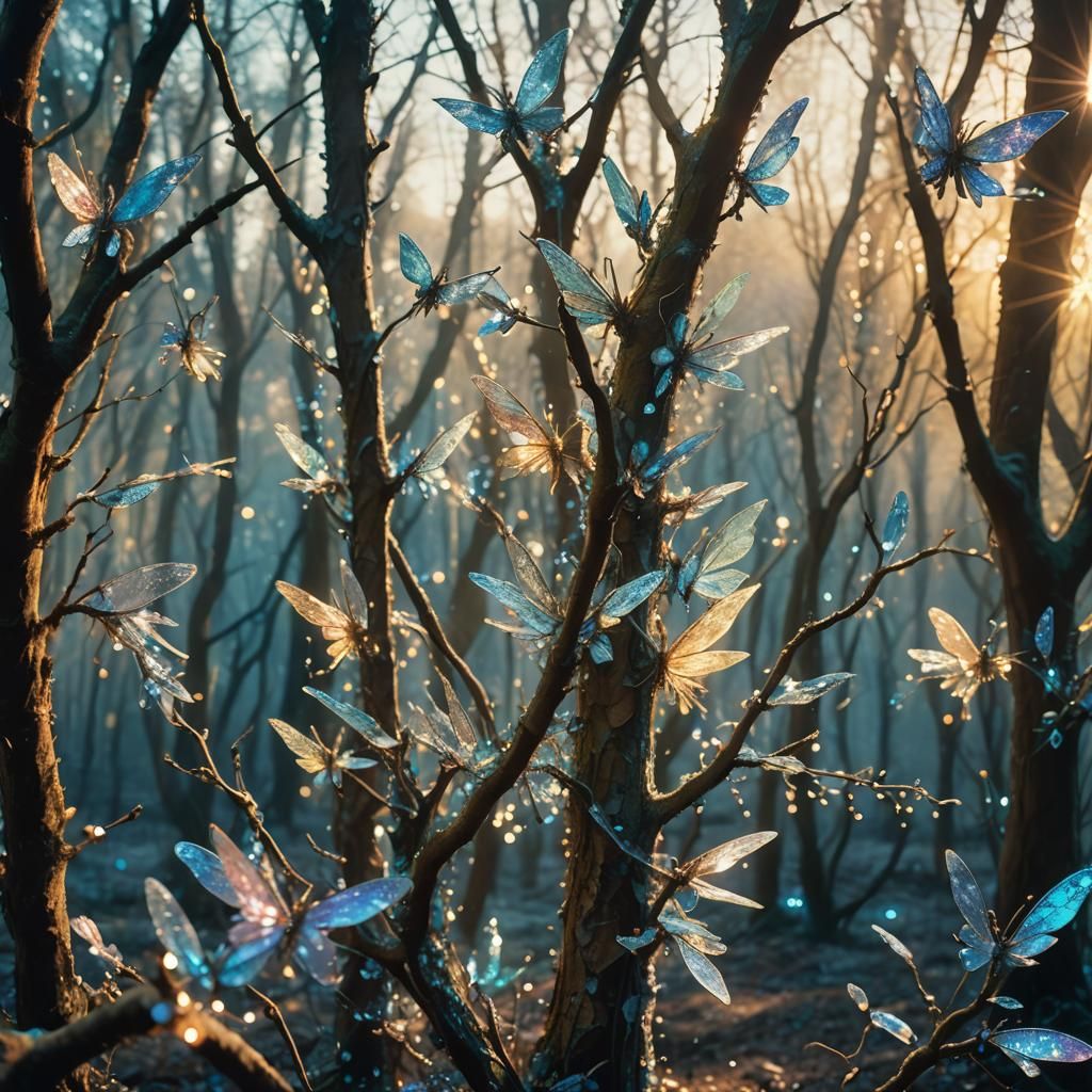 Crystallized Forest Fairies in Fauvist Style