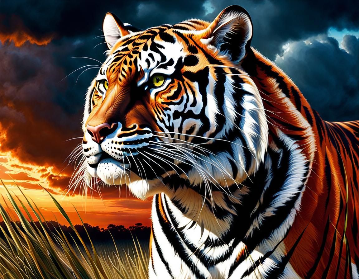 Majestic Bengal Tiger Hunting in the Wild