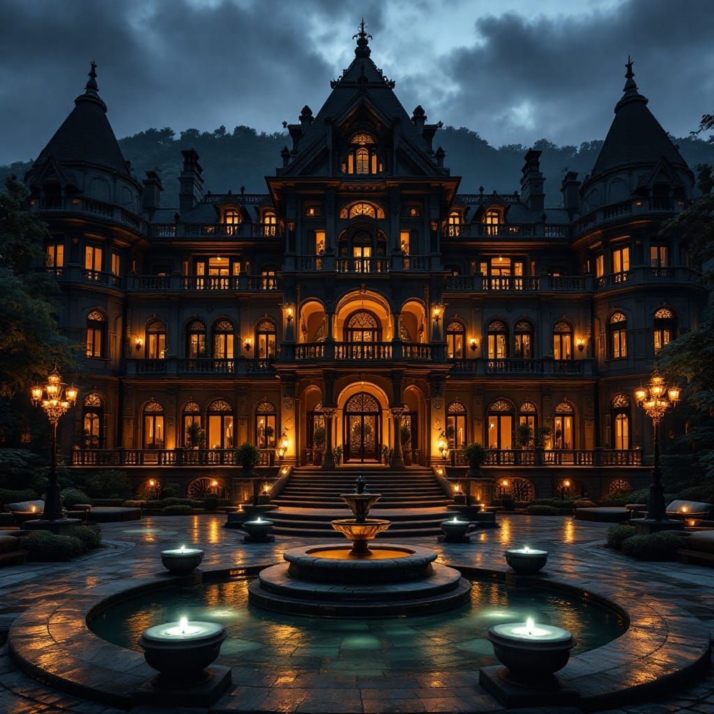 Luxury Hotel in Cashmere India at Night