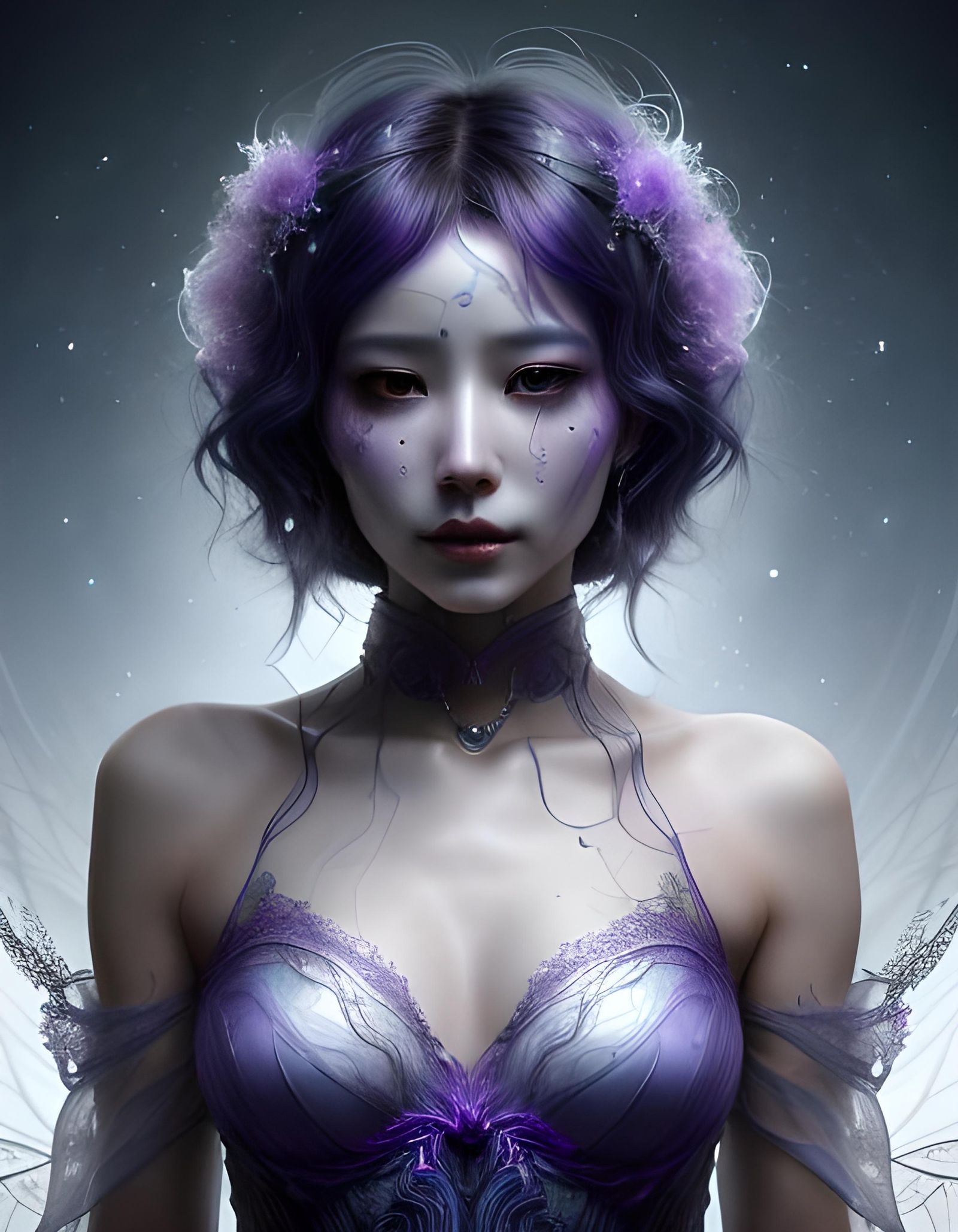 Ethereal Android Portrait in Violet Hues