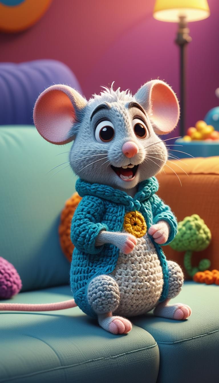 Fluffy Mouse Crocheting: Pixar-Inspired 3D Art