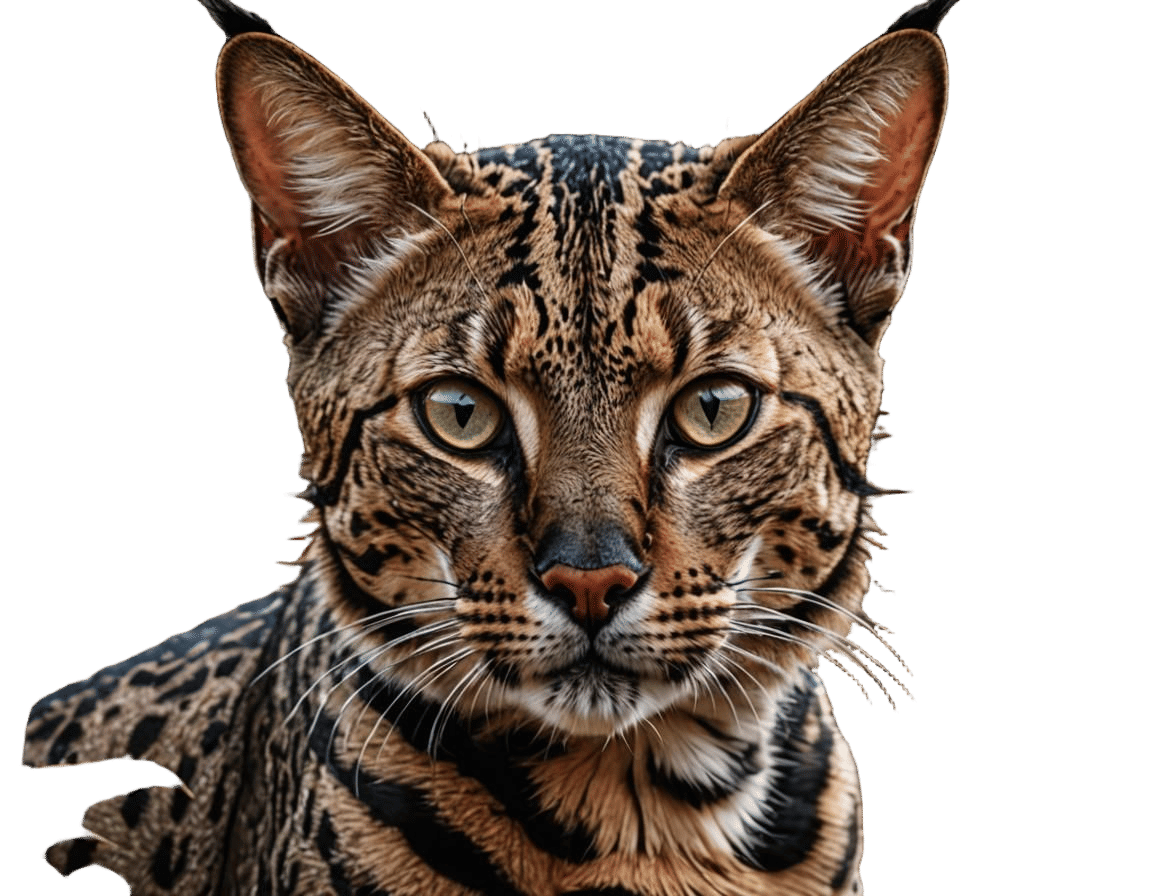 High Definition Savannah Cat Portrait in Cinematic Mood