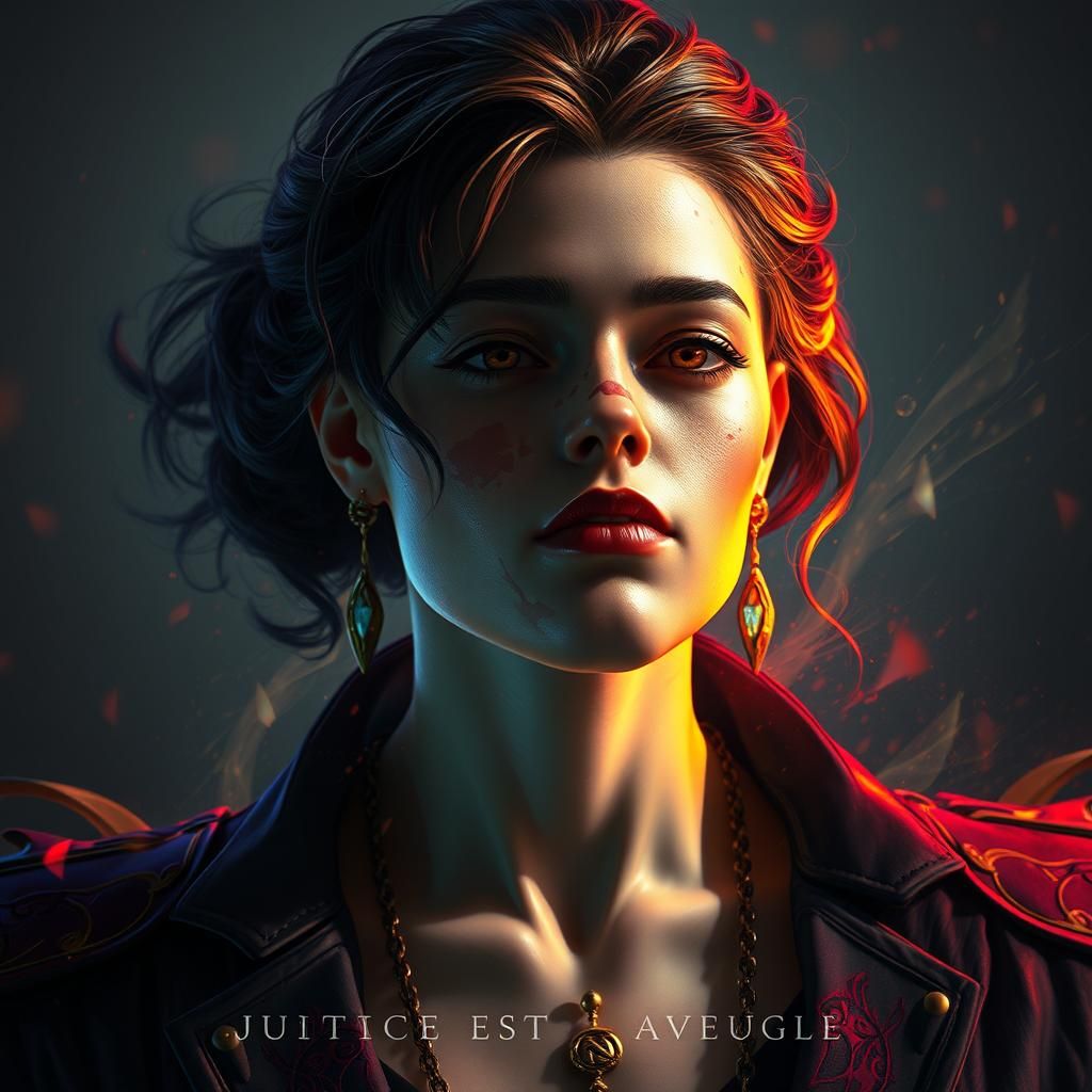 Lady Justice Portrait in Art Nouveau Style