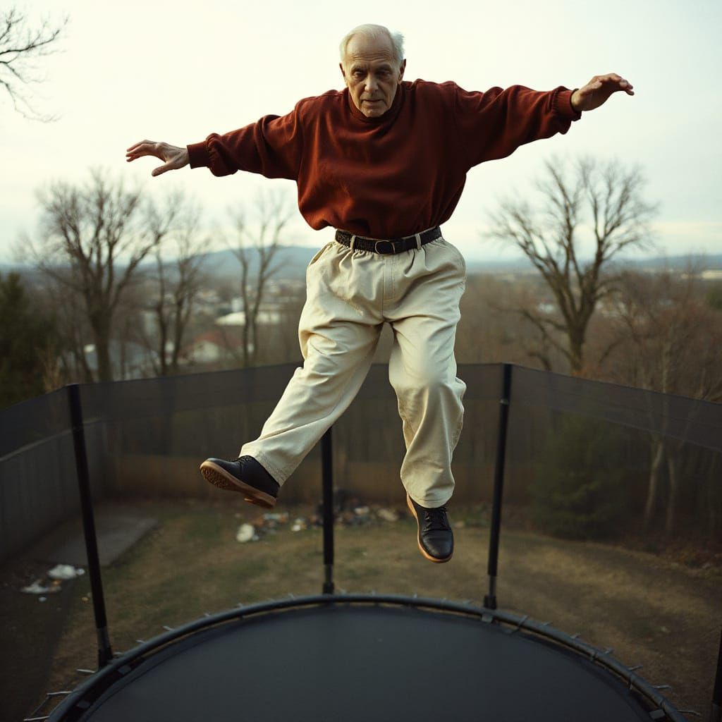 Energetic 99-Year-Old Man Jumping High