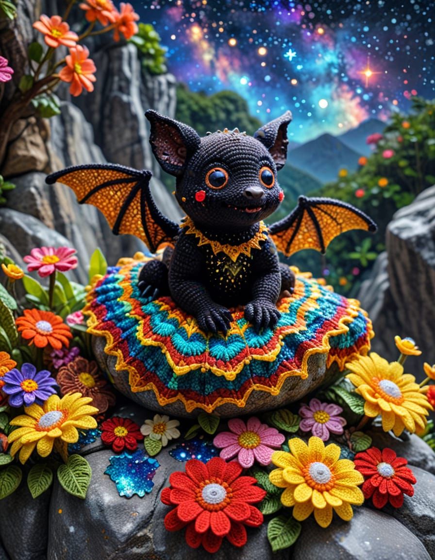 Klimt Crochet: Extinct Animals in a Rainforest