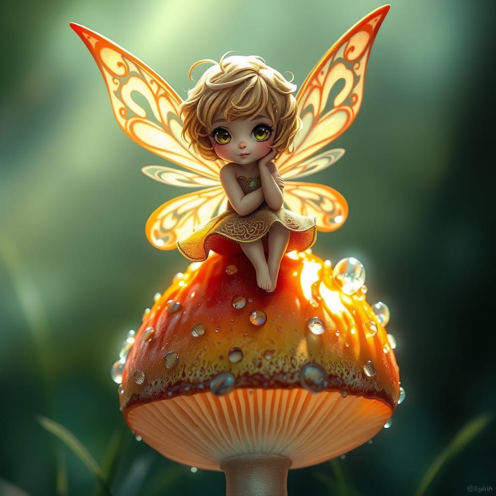 Enchanted Fairy Portrait in Whimsical Landscape