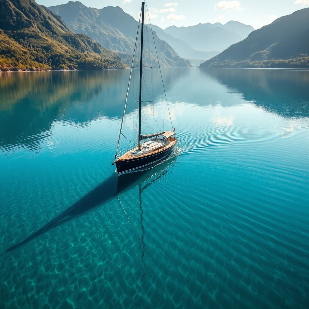 Sailboat on Turquoise Lake: A Professional Photo