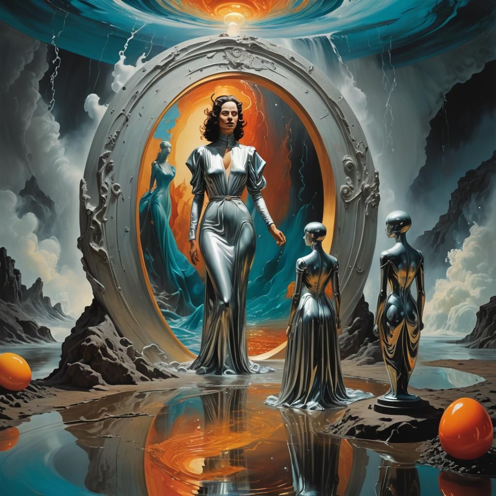 #Salvador-Dalí #red-dust #mustard-dust #mirror #mannequin #w...