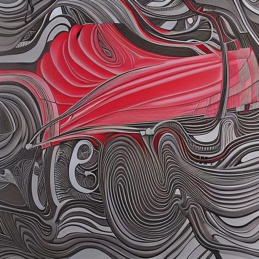 Abstract Drawing Created with Menstrual Blood