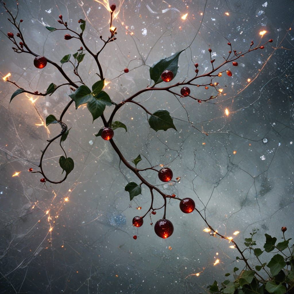 Ethereal Figure Walks Through a Twisted Forest of Golden Lig...