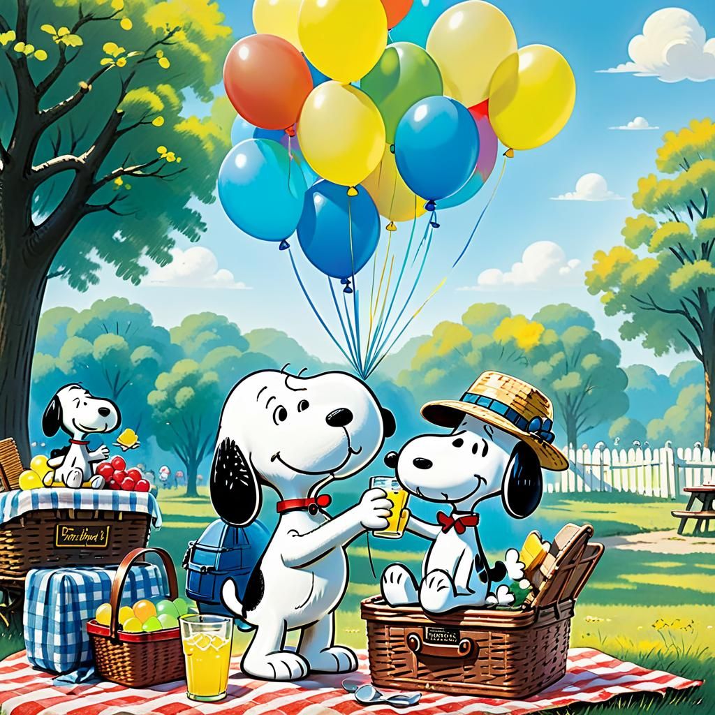 Snoopy to a picnic