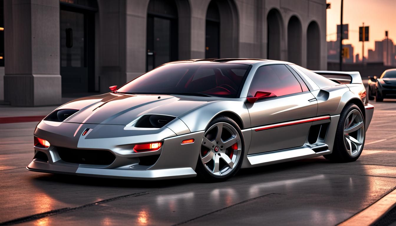 Hyperrealistic 2024 Pontiac Fiero Concept Car