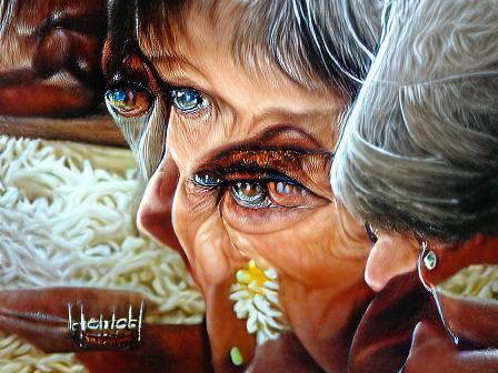 Detailed Painting of Hazel Eyes