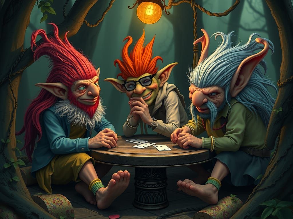 Troll Pals Playing poker