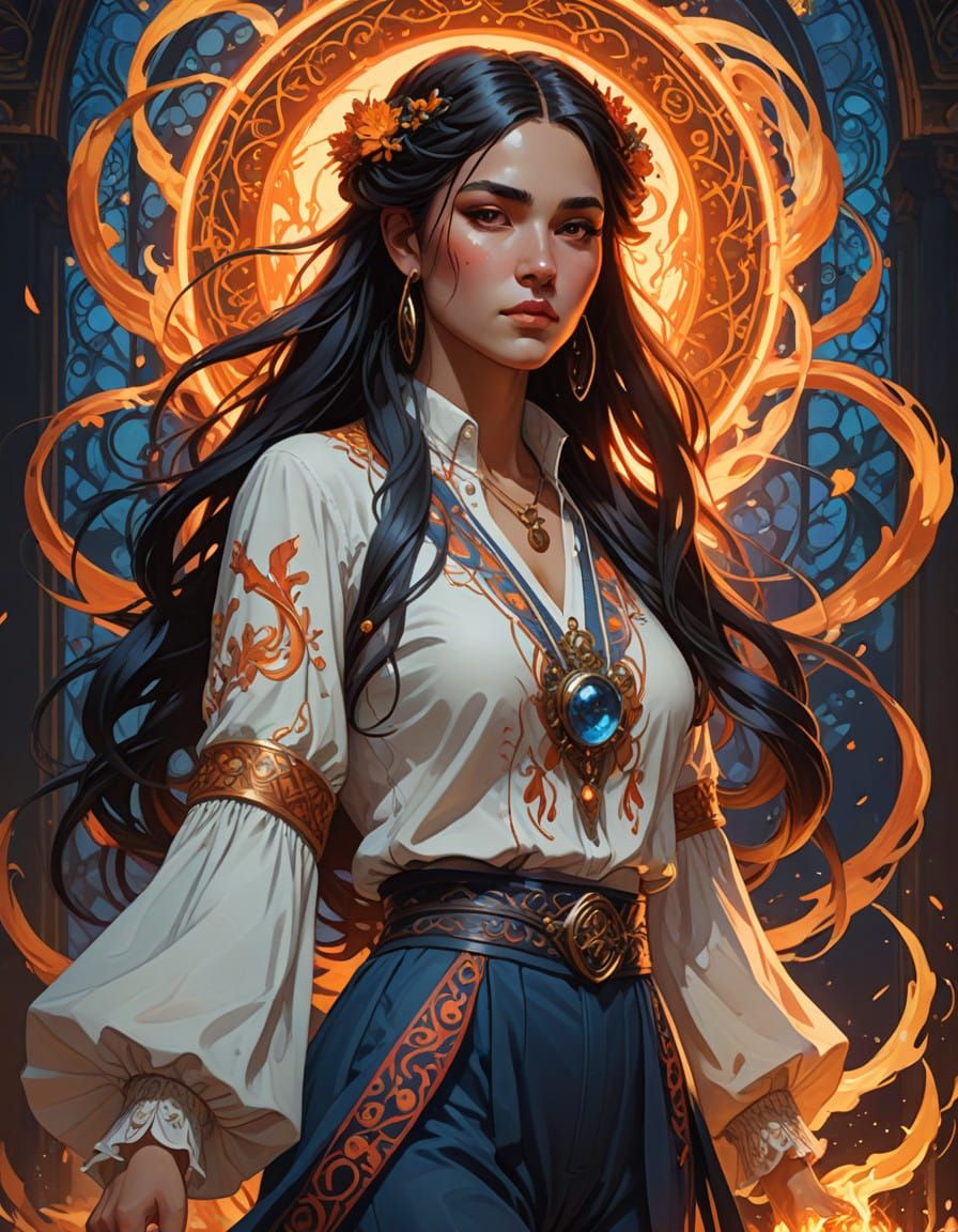 Slavic Goddess Ignites with Fiery Passion