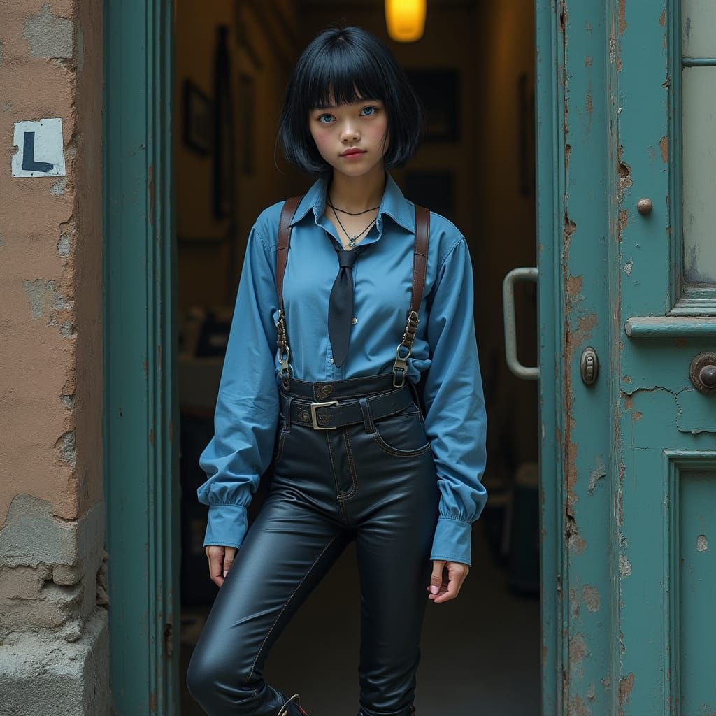 Hyper-Realistic Portrait of a Girl in Urban Setting