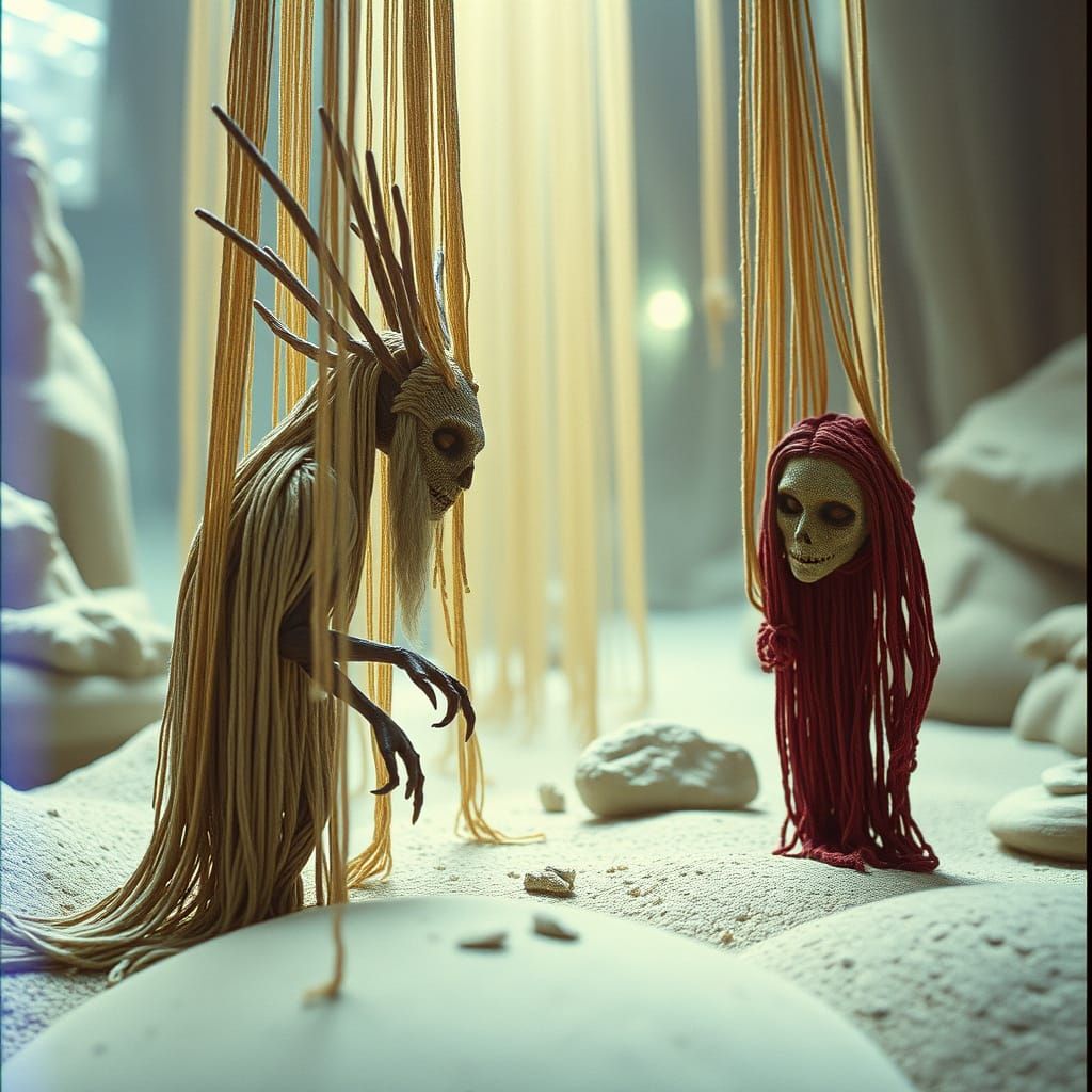Surreal Macrame Characters in an Alien World