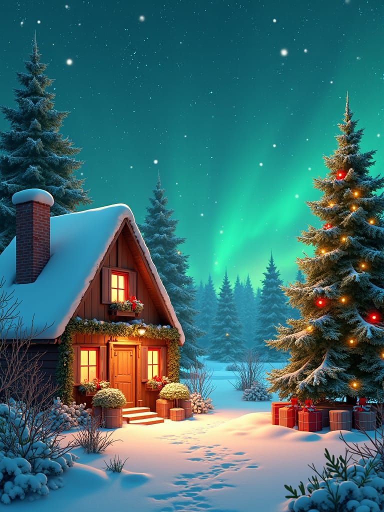 Enchanting Christmas Scene in Concept Art Style