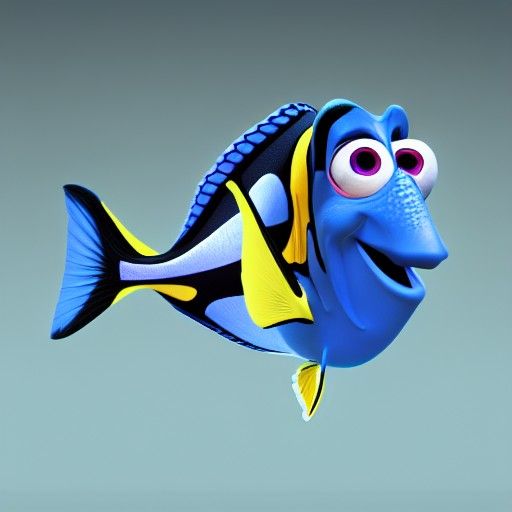 Dory from Finding Nemo in 3D Digital Art