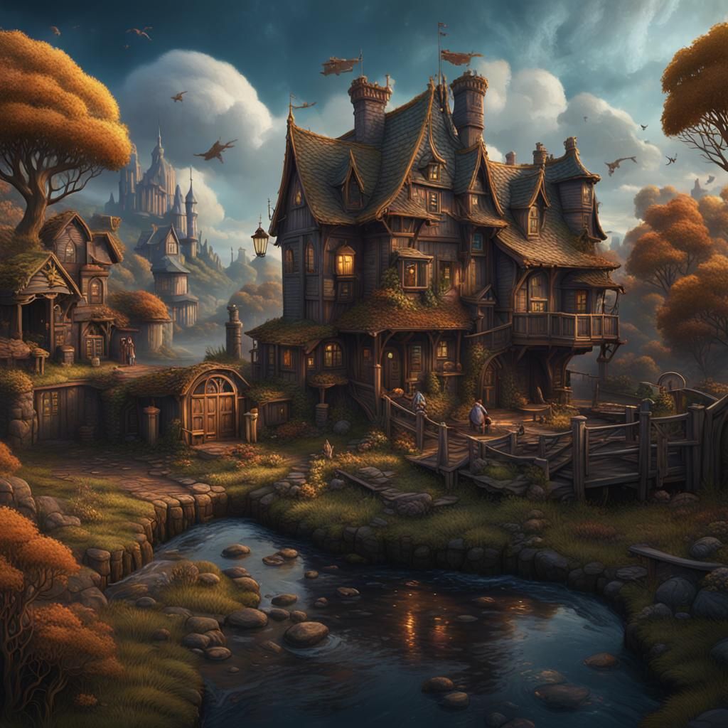 Detailed Matte Painting of Charlie Bucket