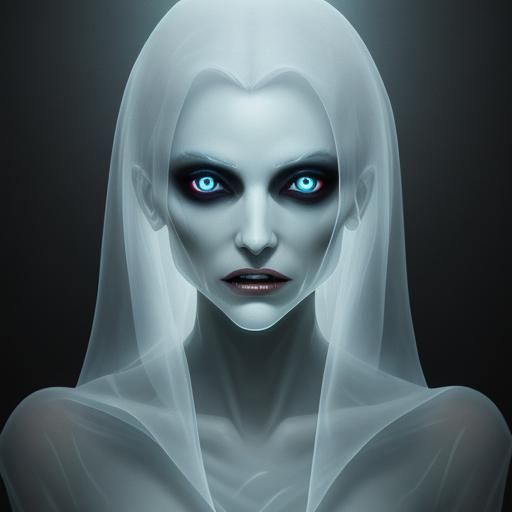 Ethereal Female Ghost in Abstract Horror Art